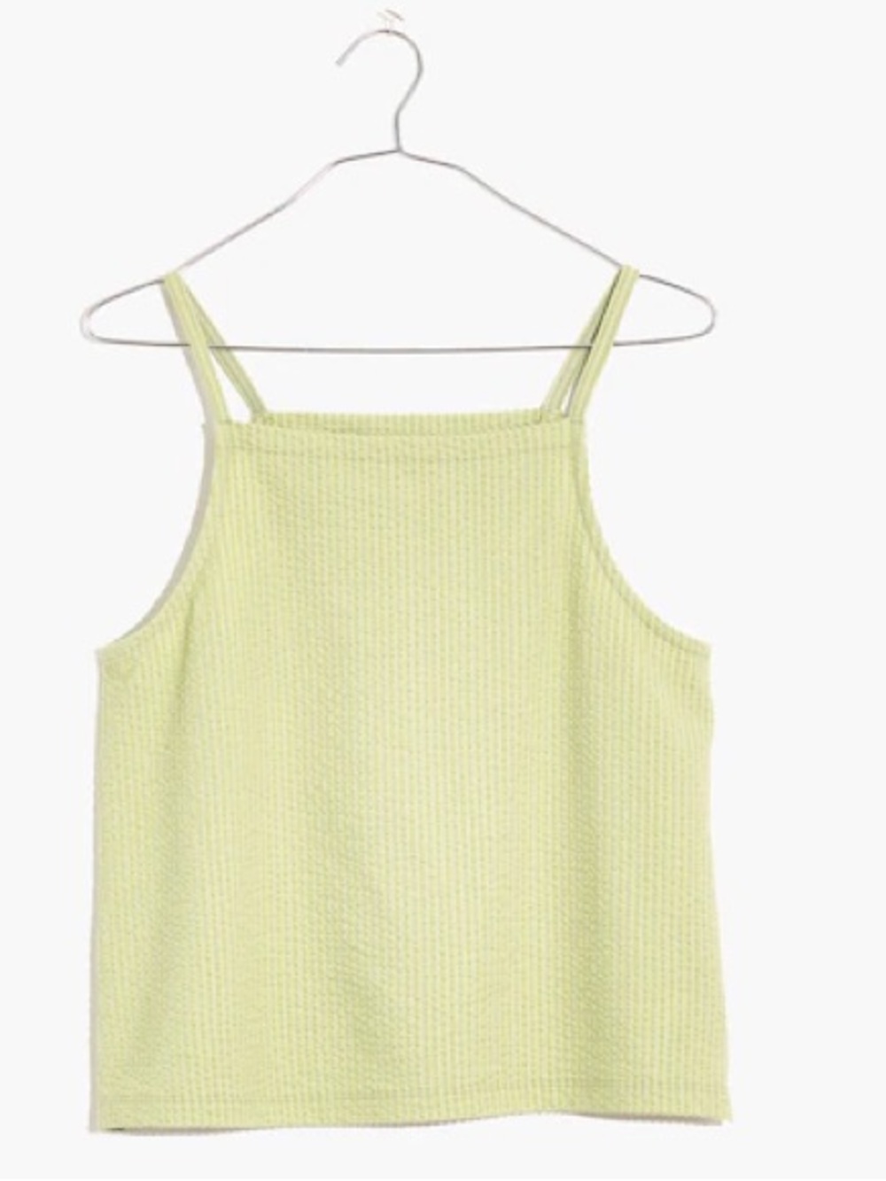 Madewell Seersucker Apron Tank Top
Sunfaded Mint green texture stripe